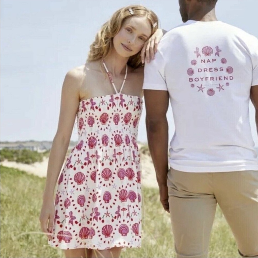 Hill House Pink and White Swim Coverup